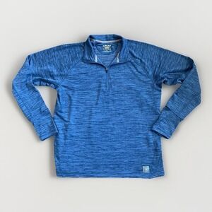 Ariat Rebar Gridwork Baselayer Mens Large Blue Quarter Zip Long Sleeve Pullover